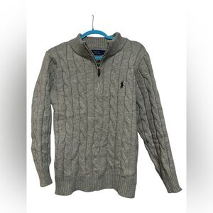 Ralph Lauren Men's Gray quarter Zip-Up Sweater